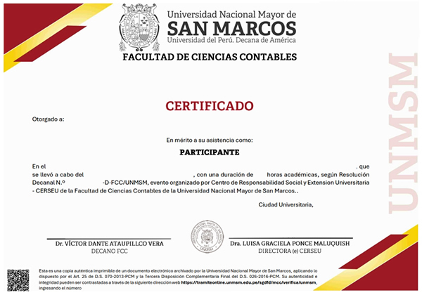 certificado UNMSM CERSUE FCC